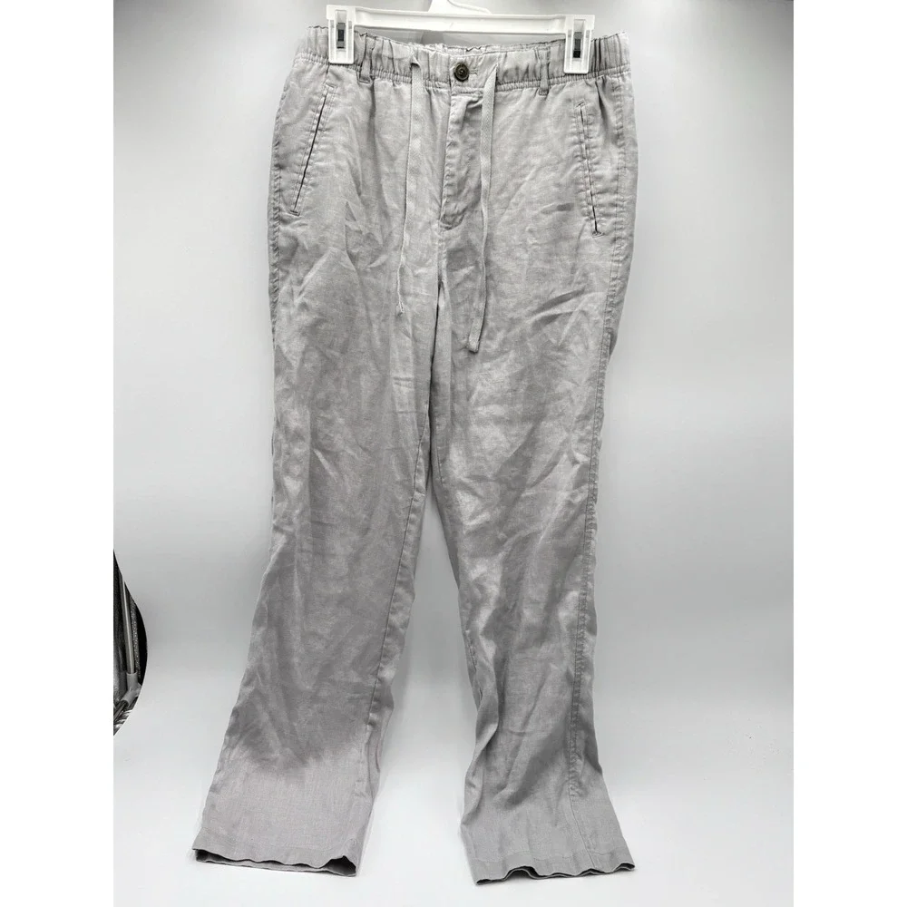 Tasso Elba Men's M Gray 100% Linen Pants 30
